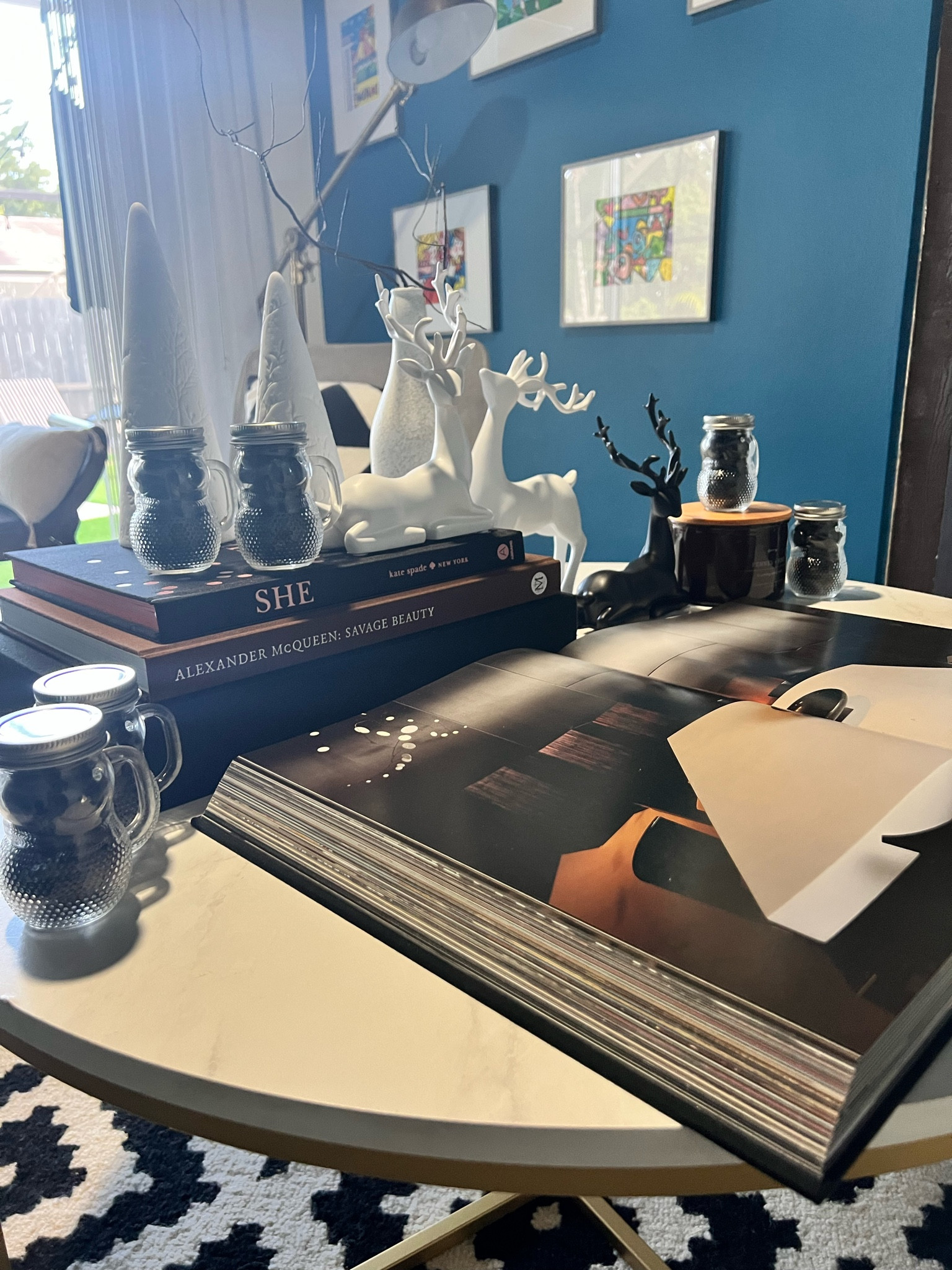 Shop my coffee table decor for Christmas time! Love black pebbles in a cute snowman mug! Shop the look! #blackandwhitechristmas #glassware #reindeer #coffeetabledecor #coffeetablebooks #snowman #blackrock #blackpebble

#LTKHoliday #LTKSeasonal #LTKhome
