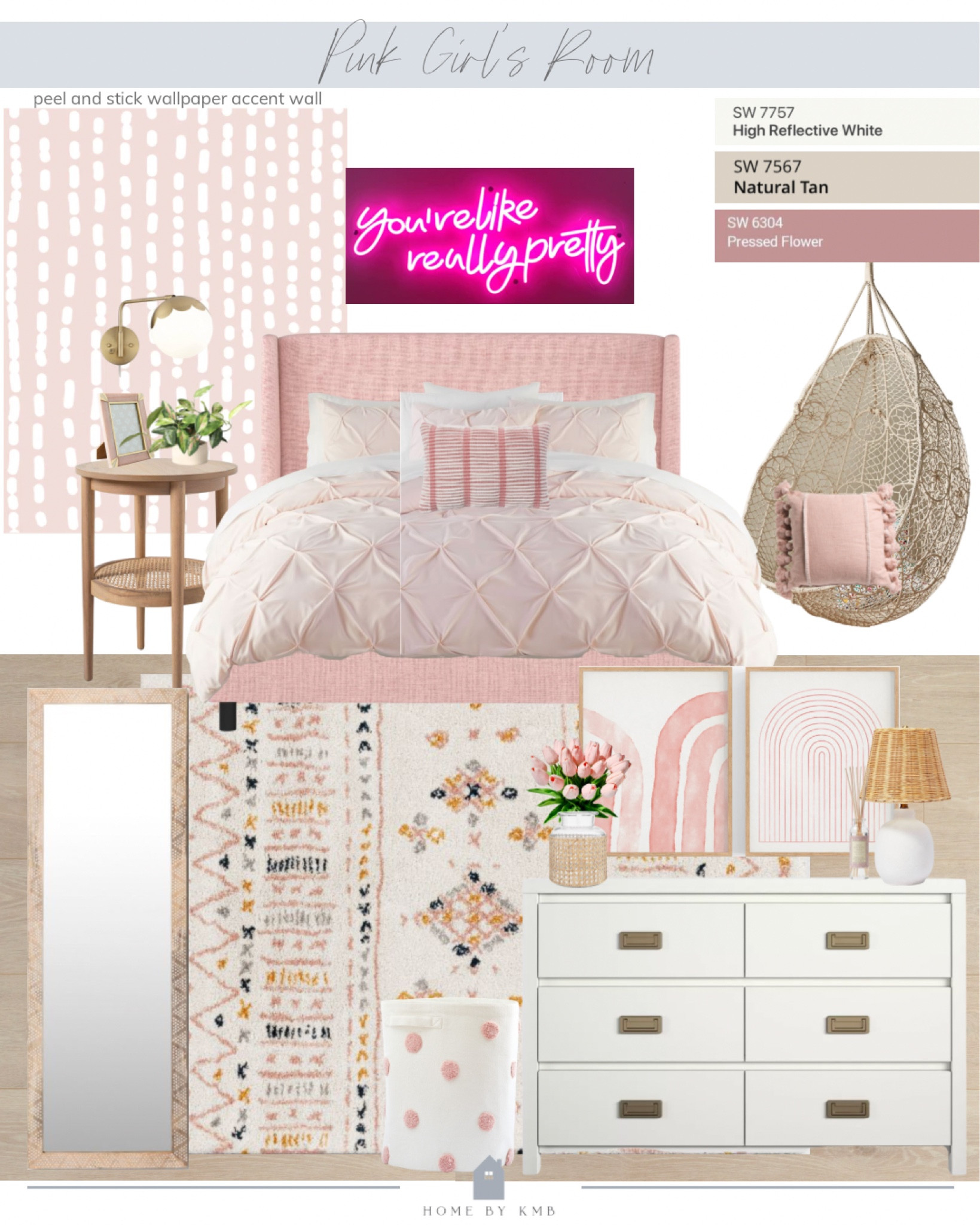 Pink boho inspired girls bedroom decor! 

#LTKkids #LTKhome