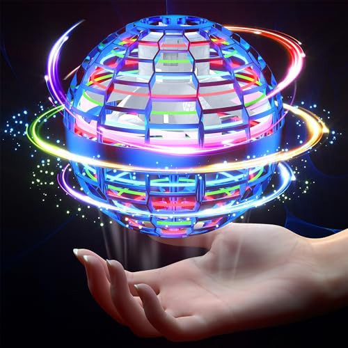PITKLG Flying Ball Toys 2024 Upgraded Hand Controlled Flying Orb RGB Led Lights Boomerang Spinner 360°Rotating Soaring UFO Mini Drone Toy Safe for Kids Adults(Blue) | Amazon (US)