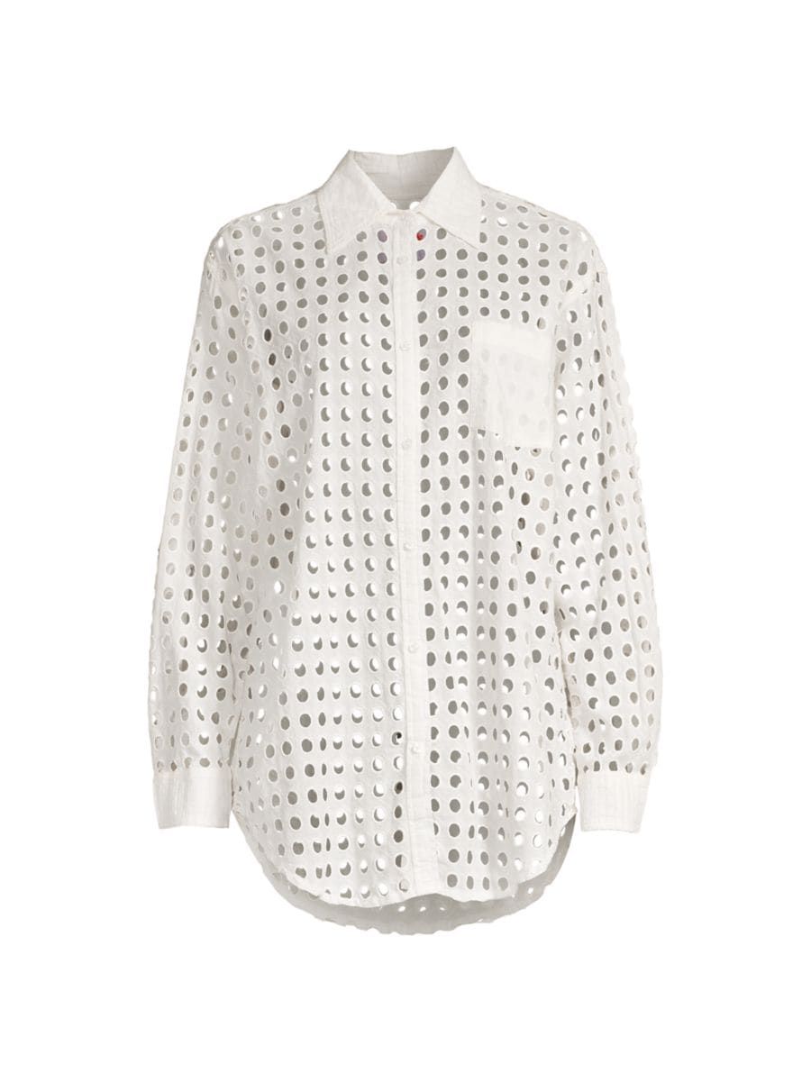 Eyelet Cotton Oxford Tunic | Saks Fifth Avenue