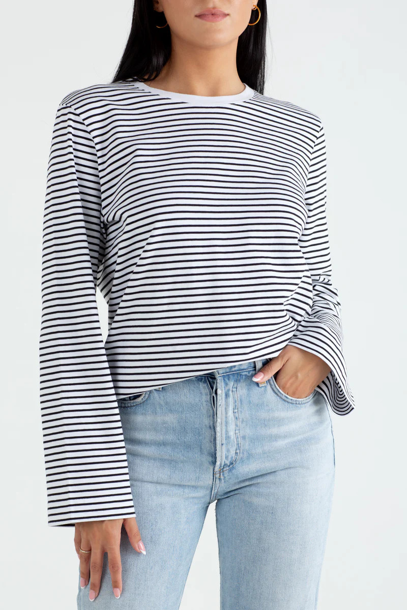 The Anna Longsleeve | Boyfriend T-shirt (Stripe) | Sinead Keary