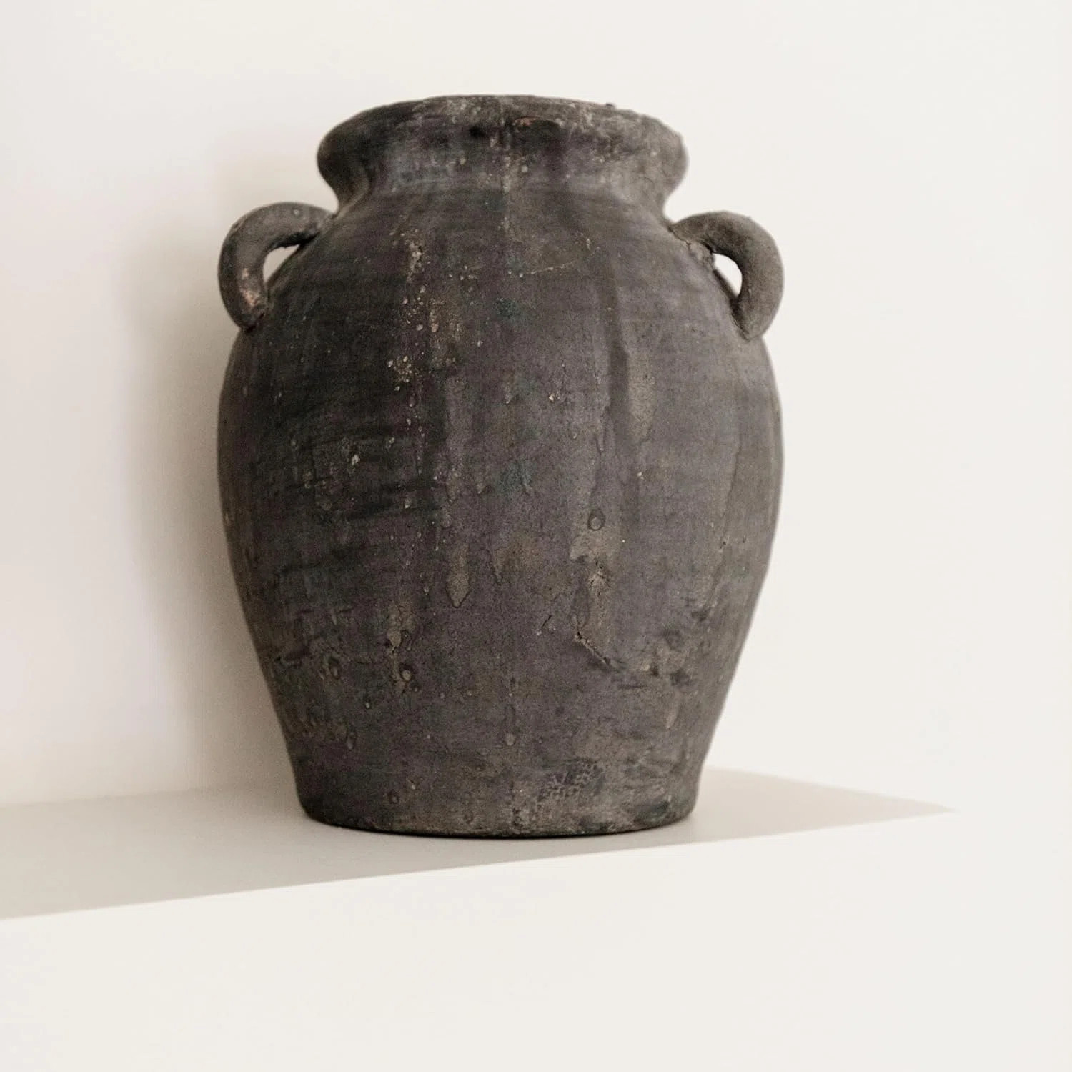 Handmade Black Vase - 9.5'' Tall Terracotta Vase, Vintage Vase, Black Ceramic Vase, Rustic Antiqu... | Wayfair North America