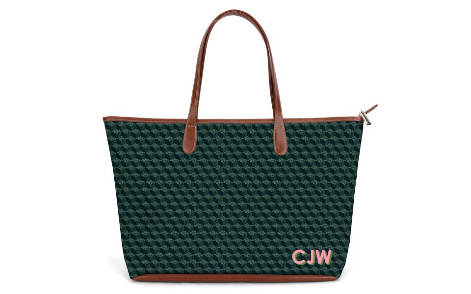 St. Anne Zippered Tote - Printed Monogram $220 | Barrington Gifts