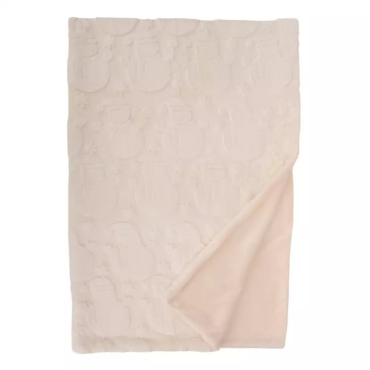 White Jolly Snowman Throw | Kirklands