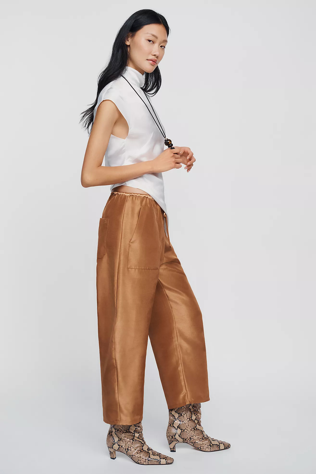 Maeve Marnie Taffeta Tapered Pants | Anthropologie (US)