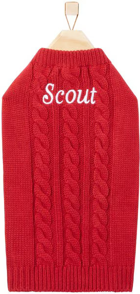 FRISCO Personalized Dog & Cat Cable Knitted Sweater, Medium, Red - Chewy.com | Chewy.com