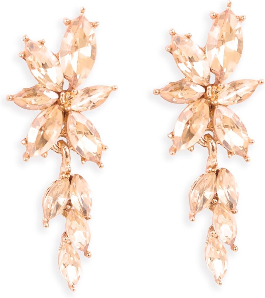 ATIMIGO Elegant Rhinestine Dangle Earrings Marquise Crystal Wedding Bridal Earrings for Brides Br... | Amazon (US)