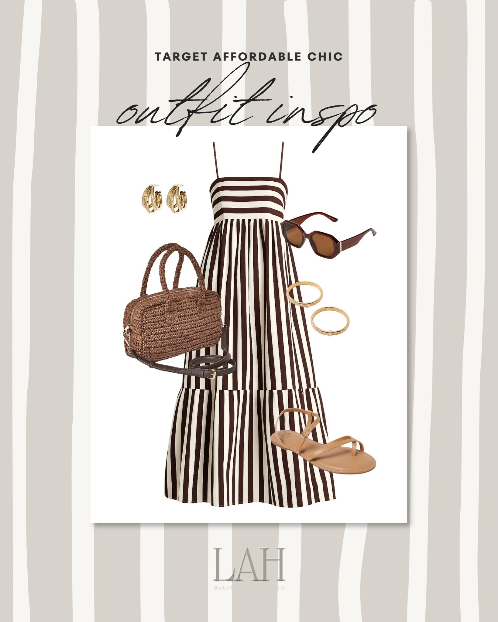 I’m obsessed with this maxi dress from Target! A new release that is selling fast. The brown stripe is timeless. Add a jacket over top to easily transition into the fall.

#LTKgrwm #LTKootd