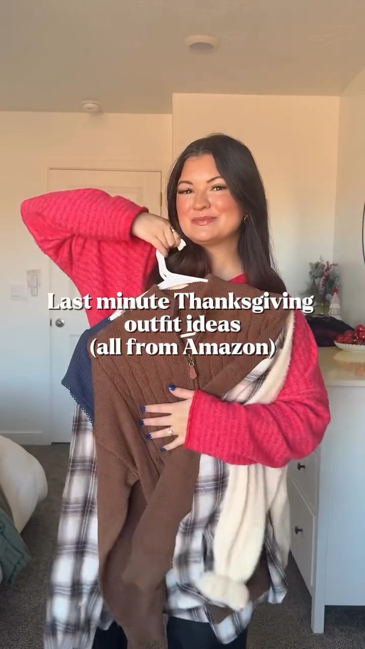A few last minute Thanksgiving outfit ideas you can still get in time! 🍂🤎 Comment “THANKS” for the outfit details sent directly to your DMs 🔗 

Affordable, comfy and Amazon Prime fast! these looks are perfect for dinner, hosting or family photos.
Linking everything for my budget girlies who want to look cute without spending too much! #thanksgivingoutfit #amazonfashionfinds #falloutfitideas 

thanksgiving outfit, amazon thanksgiving outfit, last minute thanksgiving outfit, thanksgiving outfit ideas 2025, to fall outfit amazon, thanksgiving amazon finds, holiday outfit ideas, budget thanksgiving outfit, cute thanksgiving outfit, comfy thanksgiving outfit, amazon fall fashion, outfit ideas for thanksgiving dinner

#LTKFindsUnder50 #LTKootd #LTKHoliday