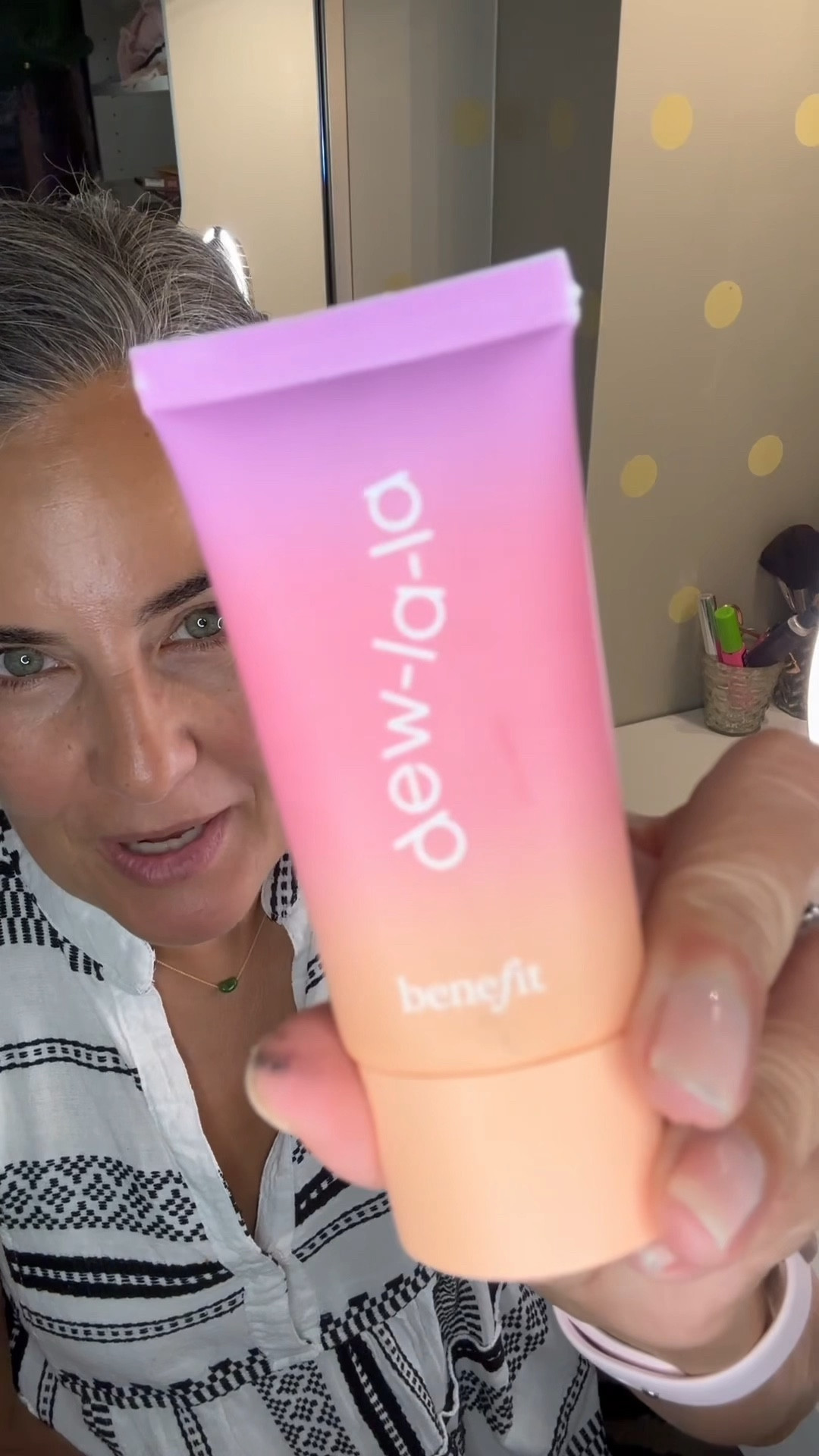 Hang on to your summer glow a little longer with this product from Benefit called Dew—la-la. It’s a highlighter that is so easy to use. Unlike other highlighters this can be used all over. No streaks not too much shine. 

I’m wearing “light medium”



#LTKBeauty #LTKOver40