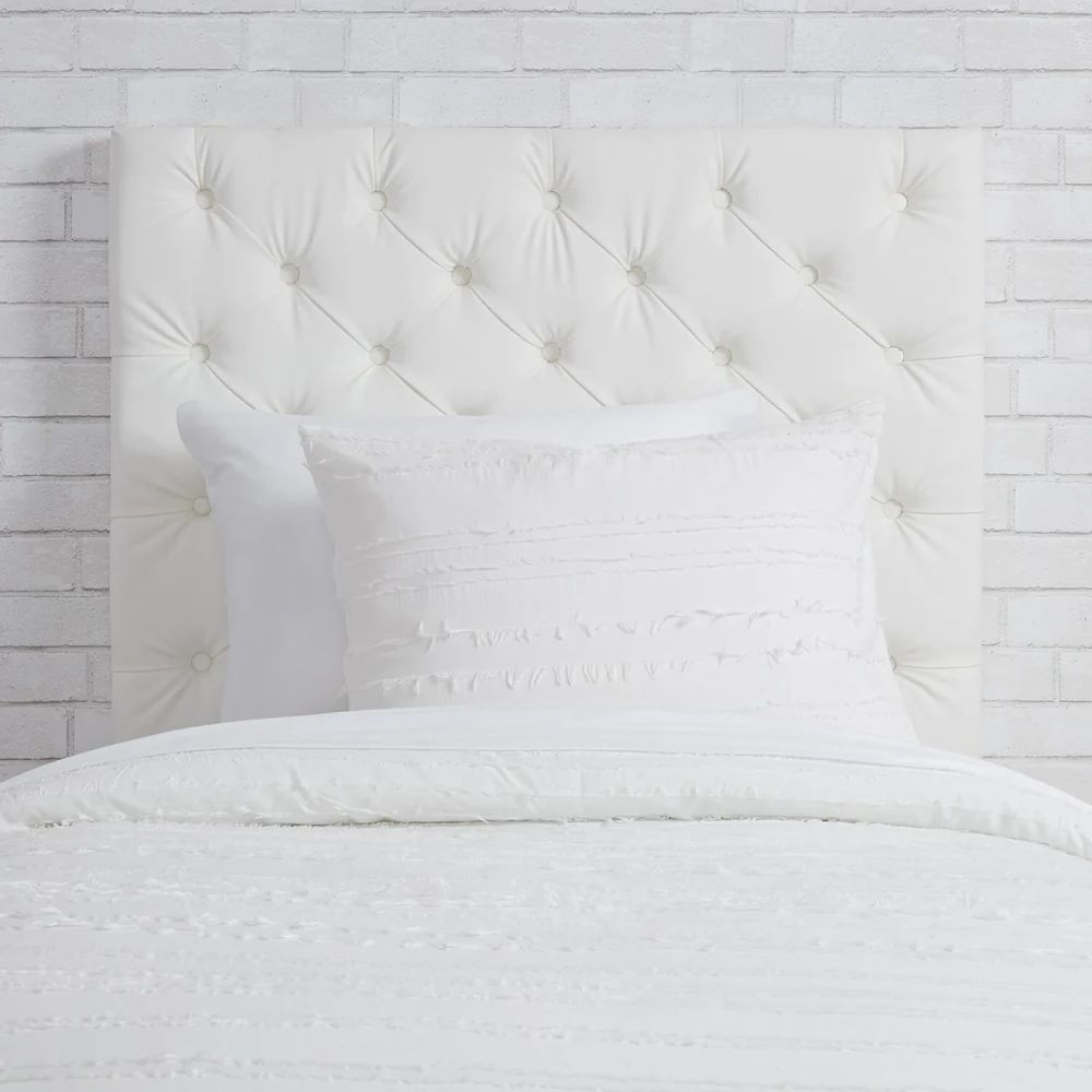 White Faux Leather Twin/Twin XL Powered Tufted Headboard | Dormify