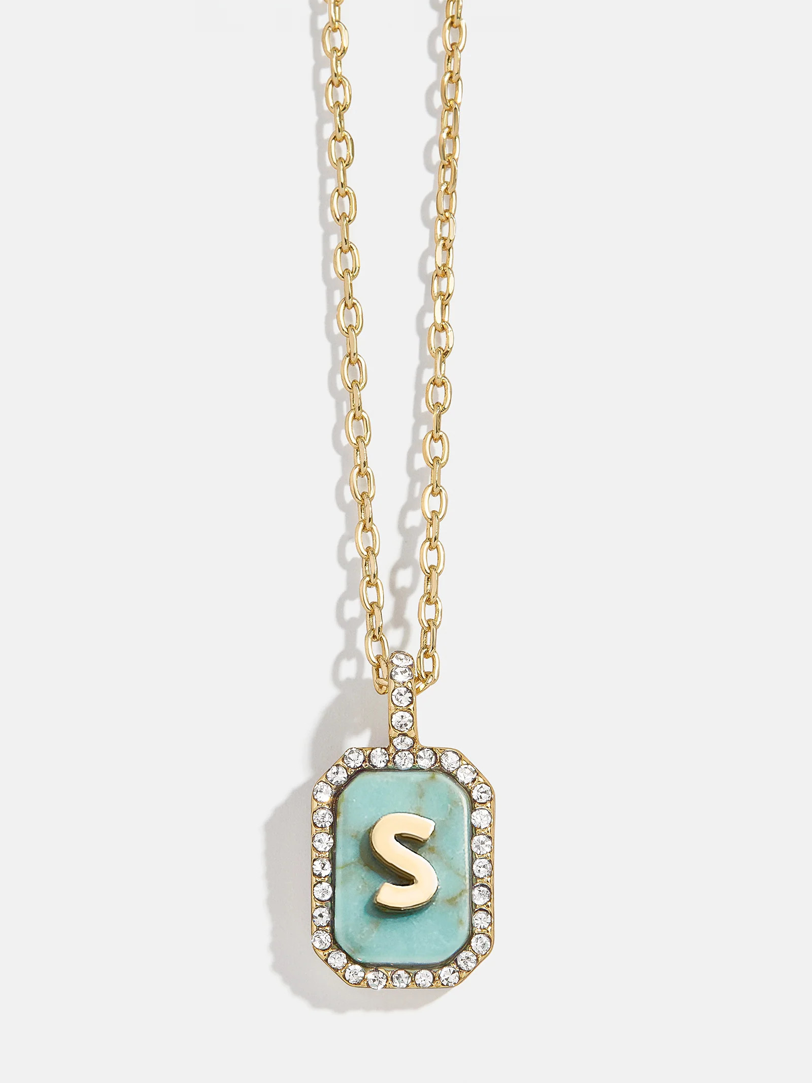 Gold & Turquoise Initial Necklace - Turquoise Stone - S | BaubleBar