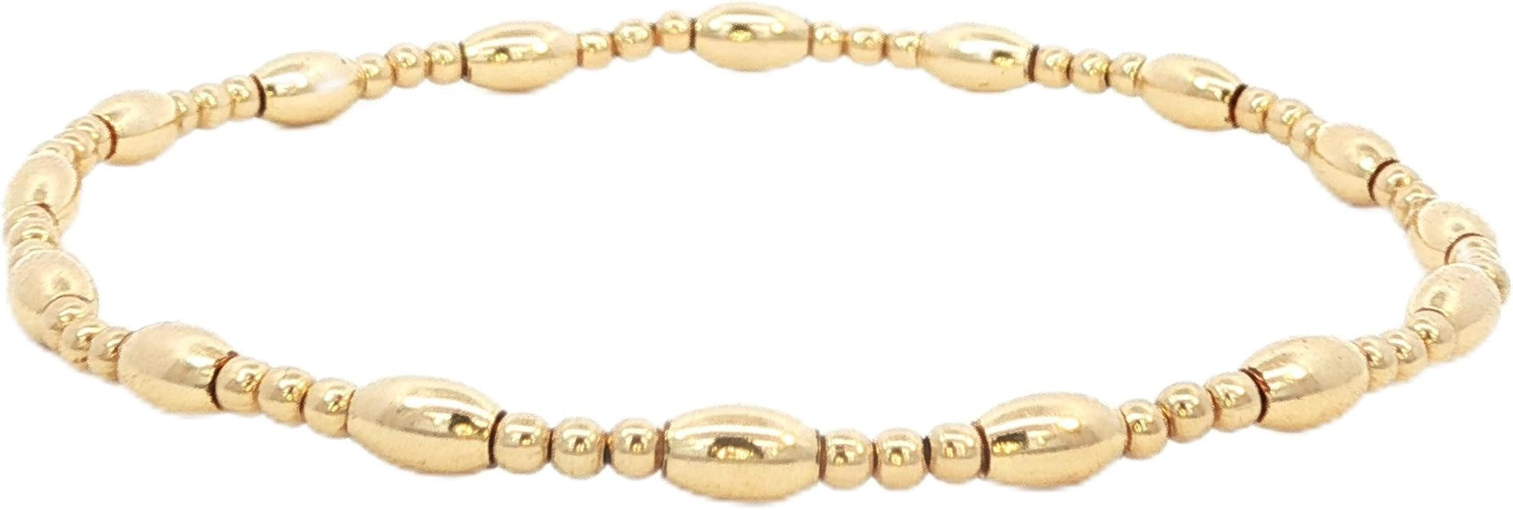 Anela 14kt Gold Filled Beaded Stretch Bracelet, Tarnish Free, Water Resistant, Hypoallergenic, St... | Amazon (US)