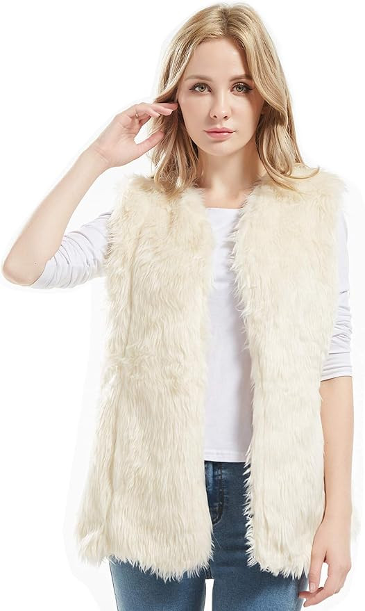 Bellivera Women's Faux Fur Vest Warm Outwear for Spring Fall and Winter | Amazon (US)