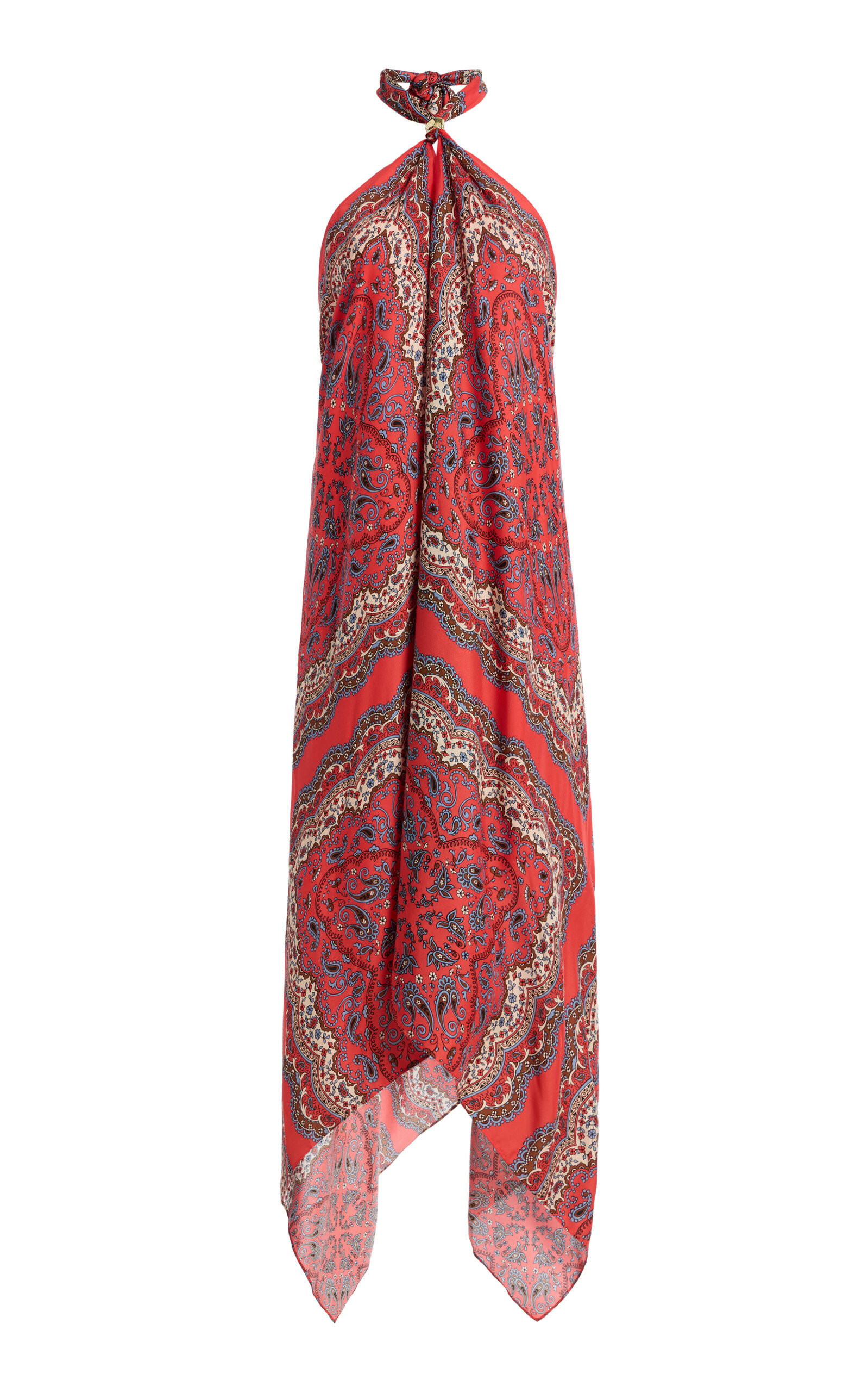 Twist Paisley Twill Midi Halter Dress | Moda Operandi (Global)