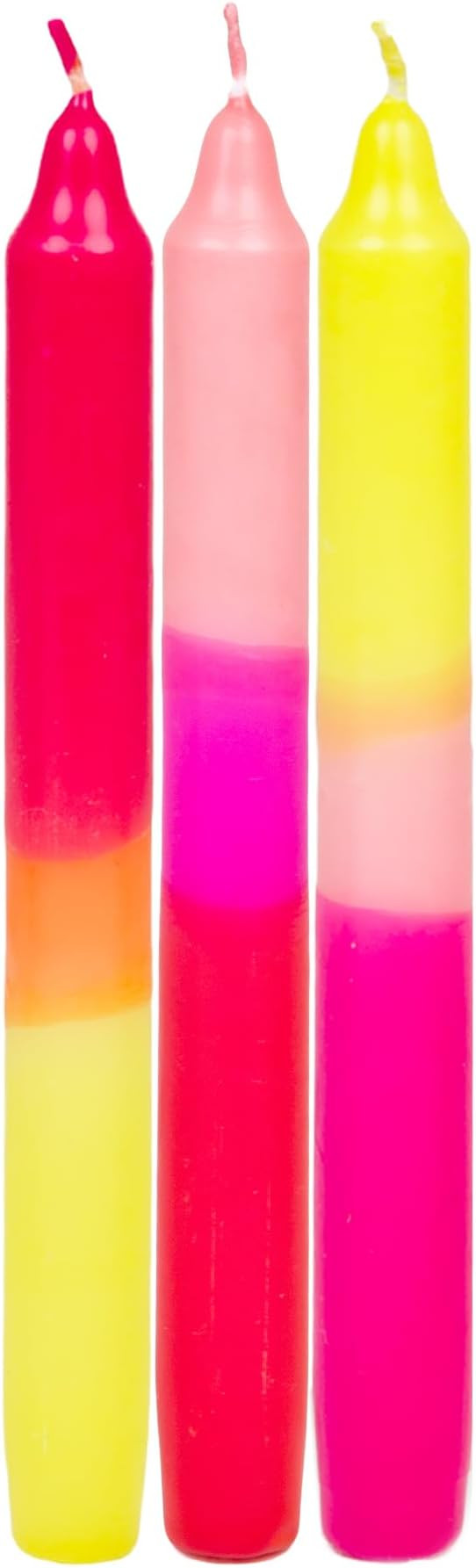 Ombre Tapered Dinner Candles Unscented Neon Pink Orange and Yellow | by Talking Tables | 3pack, 2... | Amazon (UK)