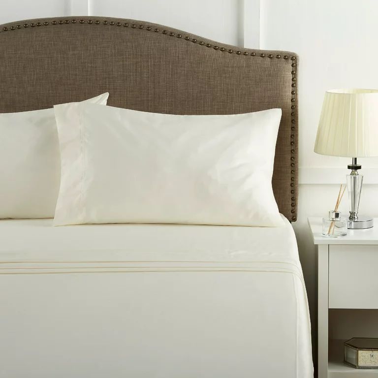 Better Homes & Gardens 300 TC 100% Cotton, Queen Bed Sheet Set, Vanilla Dream Off-White | Walmart (US)