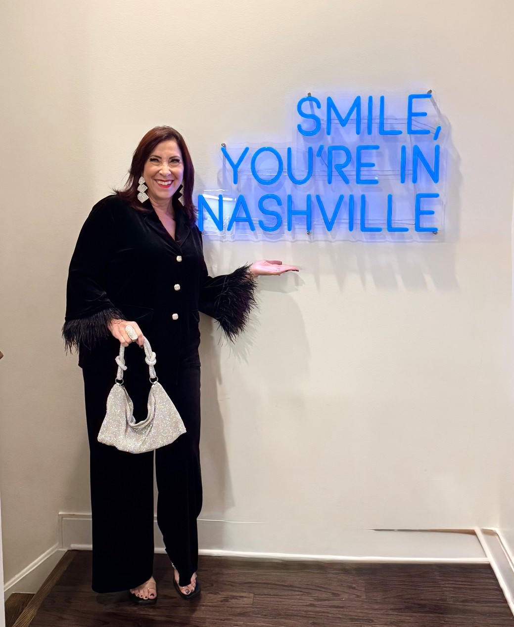 Loving this chic, stylish & comfy stretch velvet set from Jude Conally & this Cult Gaia was the perfect accessory to finish off the outfit 💃

#LTKParties #LTKSeasonal #LTKHoliday