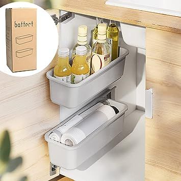 Baffect 2 pcs Sliding Basket Cabinet Organizer for Kitchen Bathroom, Pull Out Drawers Under Sink ... | Amazon (UK)