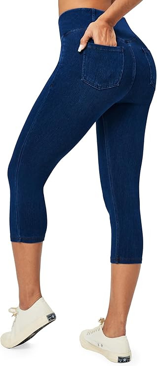 Heathyoga Capri Jeans for Women Stretchy Pull On Jeggings for Women Denim Jean Capris Pants Capri... | Amazon (US)