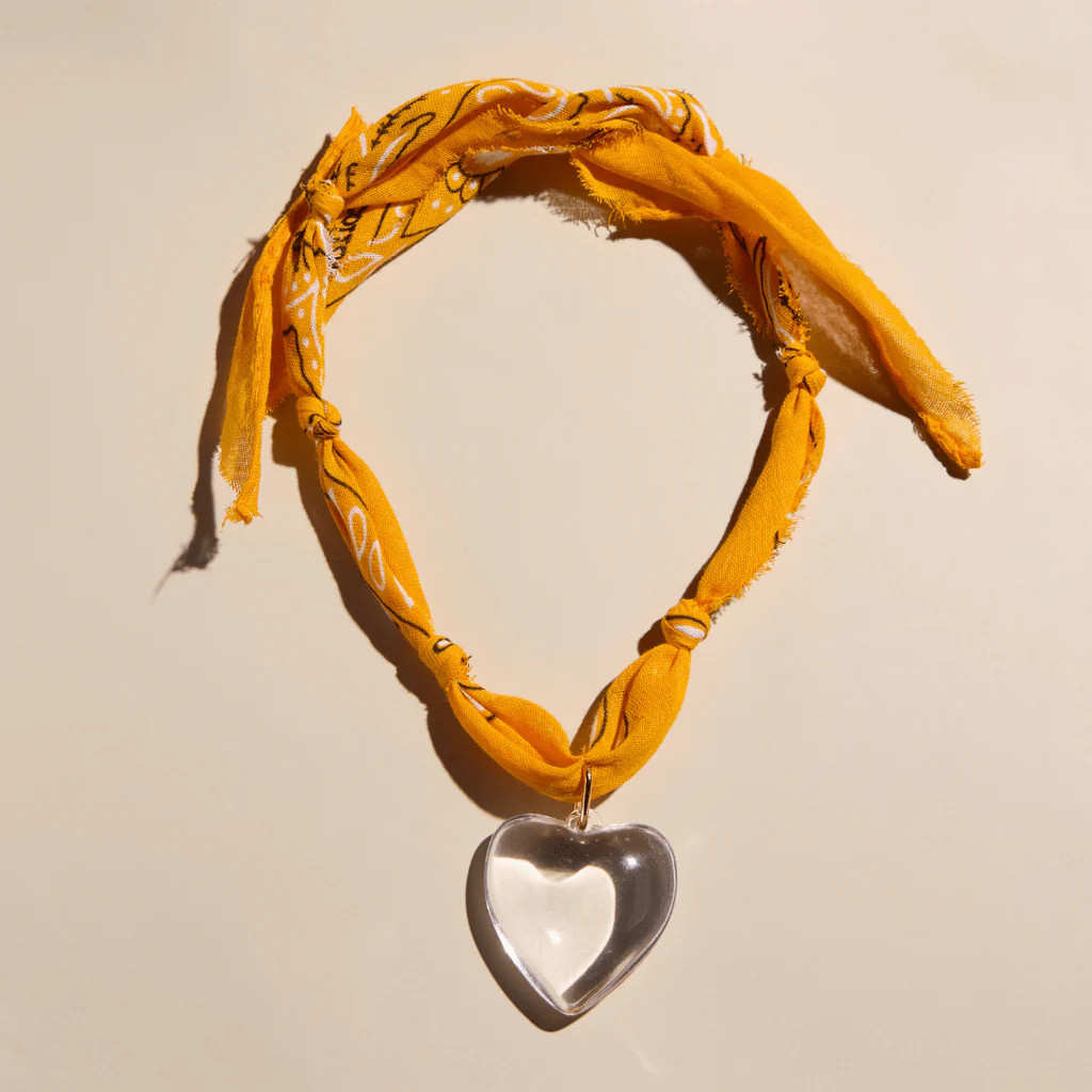 Yellow Bandana Necklace | Nickel and Suede