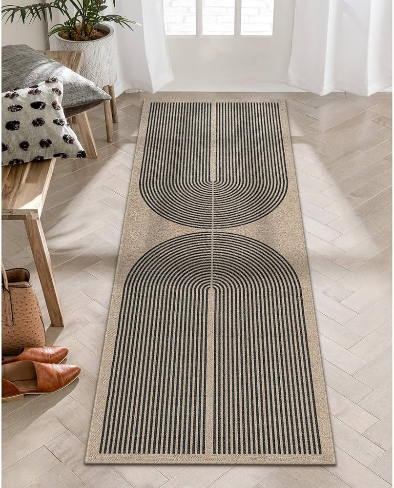 Lahome Modern Rainbow Easy Jute Runner Rug, 2x6 Runners for Hallways Outdoor Washable Laundry Run... | Amazon (US)
