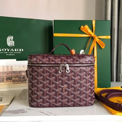 Slides Shop MUSE VANITY CASE 20 IN WINE RED GOYARDINE CANVAS - MUSE VANITY CASE 20 IN WINE RED GOYARDINE CANVAS | Shop.app