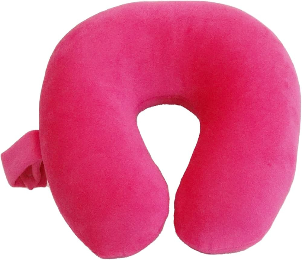 Kids Cozy Soft Microfiber Neck Pillow, Compact, Perfect for Plane or Car Travel, Pink | Amazon (US)