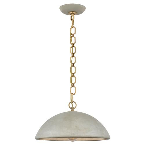 Visual Comfort Elliot Industrial Portland Grey Concrete Single Pendant - Large | Kathy Kuo Home