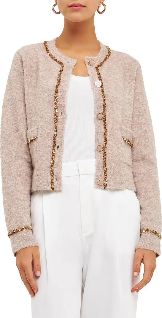 Sequin Trim Cardigan | Nordstrom