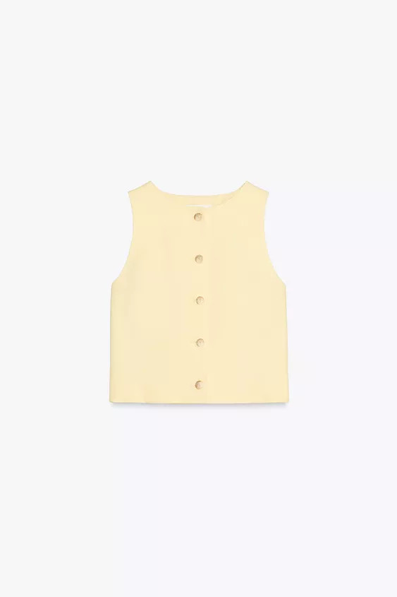LINEN BLEND WAISTCOAT | Zara US