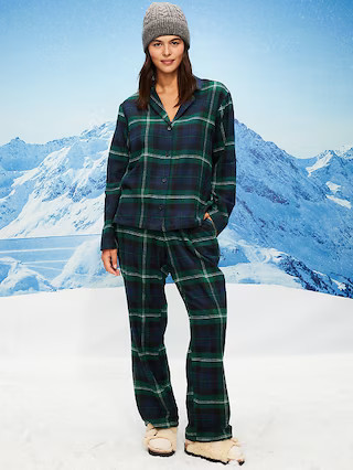 Plaid Flannel Pajama Pant Set for Women | Old Navy (US)