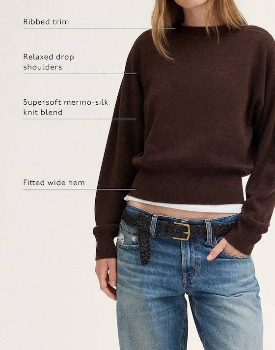 The Casey Crewneck Sweater in Merino-Silk Blend | Madewell