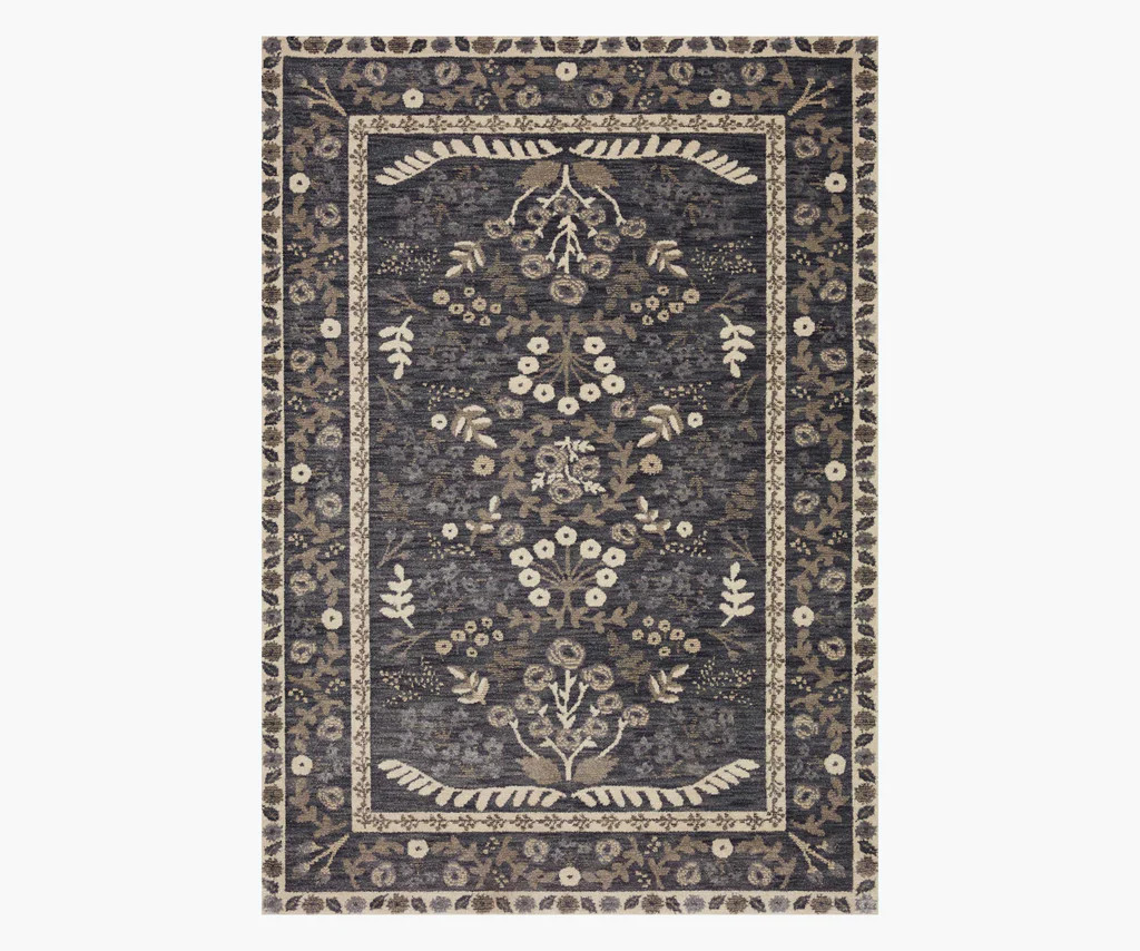 Fiore Florence Power Loomed Rug - Charcoal | Rifle Paper Co.