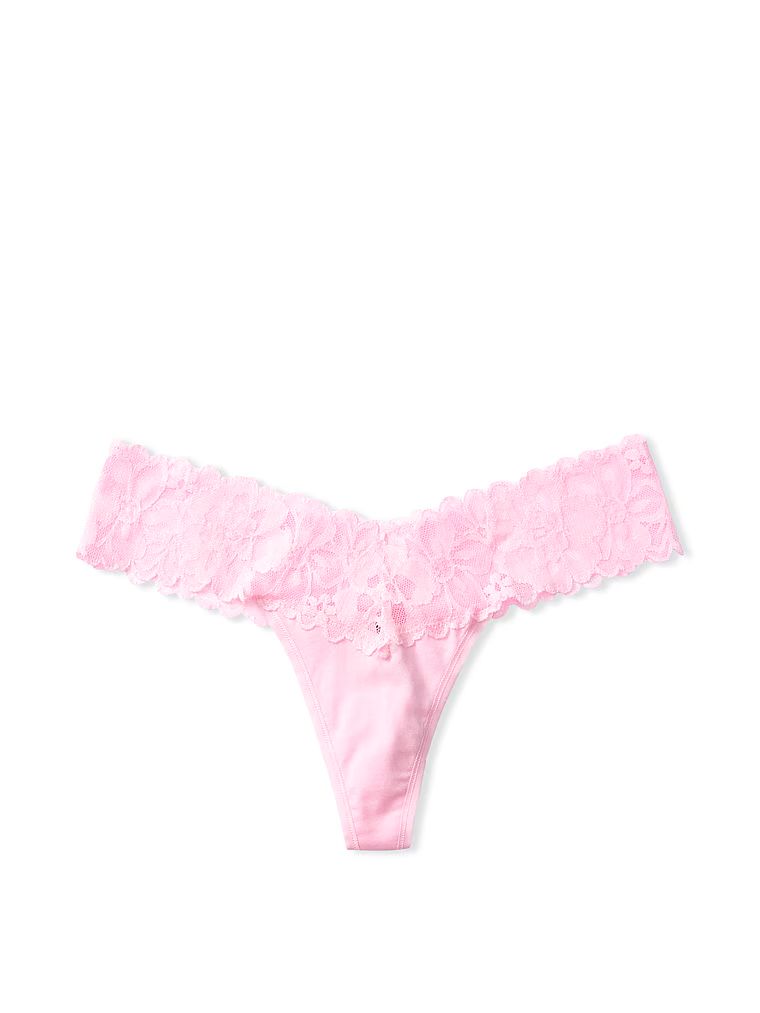 Lace Waist Cotton Thong Panty | Victoria's Secret (US / CA )