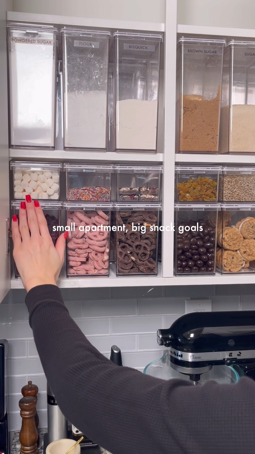 Space-saving kitchen canisters! Perfect for organizing your snacks, saving space, and keeping your cabinets looking sleek.

#kitchenorganization #snackstorage #spacesavinghacks #pantryorganization #kitchenhacks #apartmentliving #smallspacestorage #organizingideas #homeorganization #snacktime 

#LTKHome