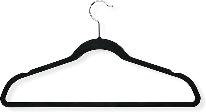 Honey-Can-Do HNG-01050 Ultra-Thin Non-Slip Velvet-Touch Hangers, Black, 20-Pack | Amazon (US)