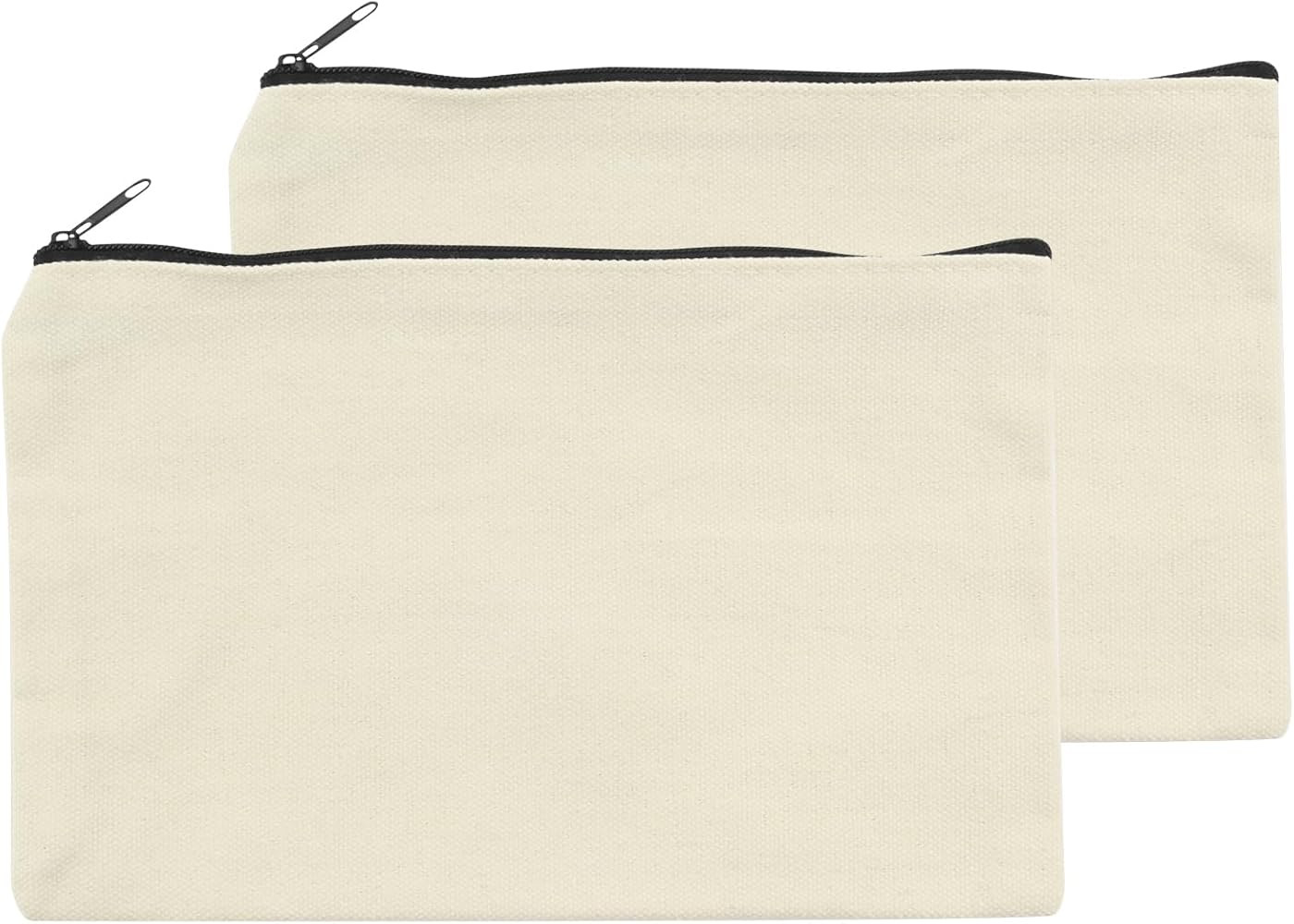 MYSXN 2pcs Canvas Bags,Pencil Case,Makeup Bag,Blank Zipper Pencil Pouch for School Supplies,Offic... | Amazon (US)