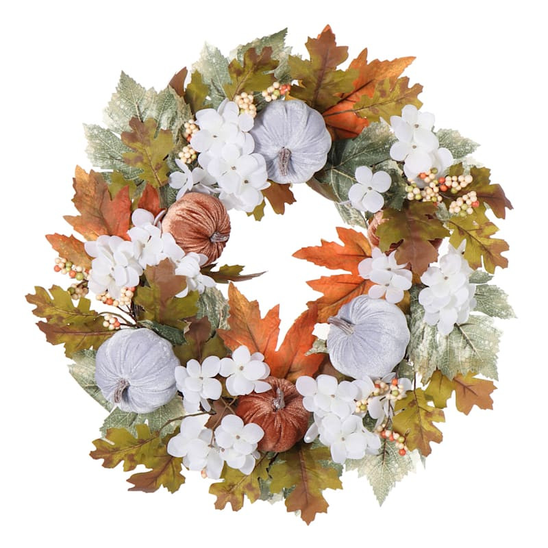 Blue Pumpkin Fall Wreath, 24" | At Home
