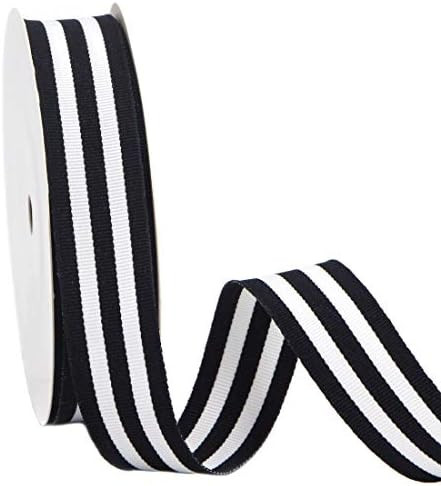 Ribbli Black and White Striped Grosgrain Ribbon,7/8-Inch x10-Yard,Use for Gift Wrapping,Party De... | Amazon (US)