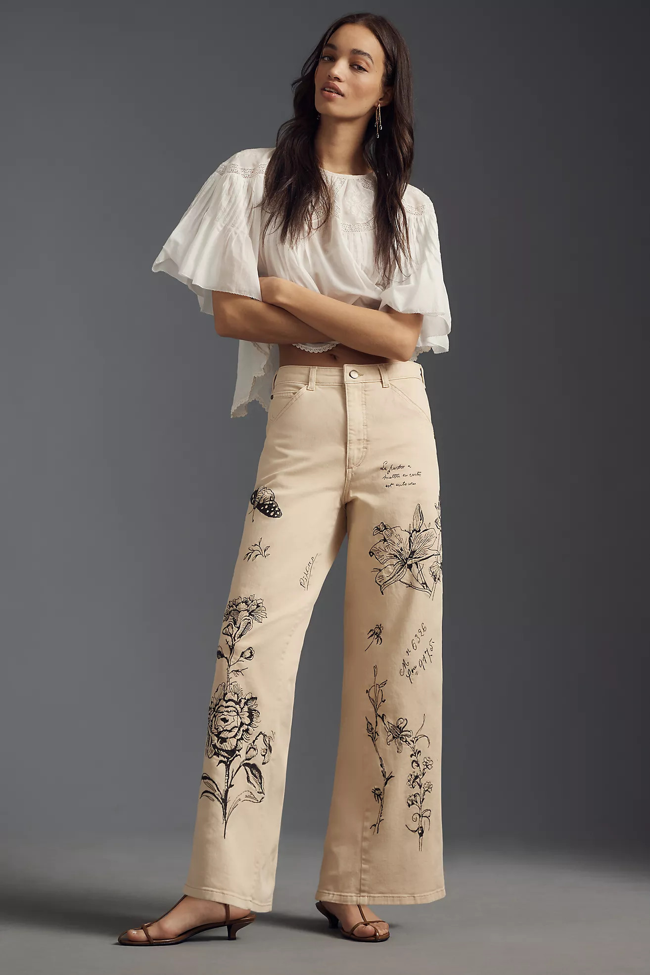 Pilcro Relaxed Elastic-Back Wide-Leg Pants | Anthropologie (US)