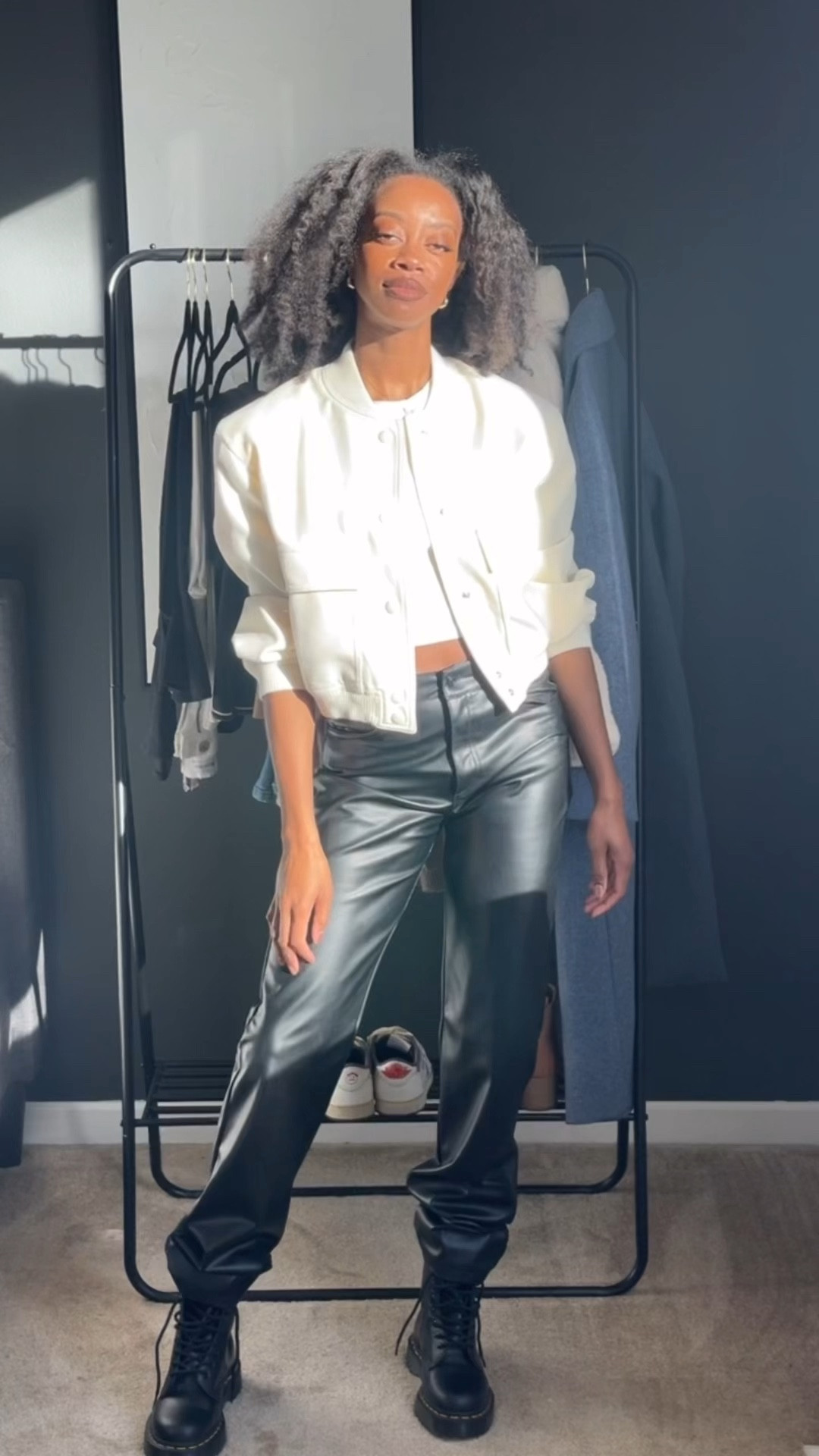 A bomber jacket is a versatile piece to have in your wardrobe. You can dress it up or down and it will carry you through many seasons! Create casual stylish looks with this piece in a color that works with your wardrobe. 

Everyday stylish outfits, cream bomber, leather pants, doc martens, boots, sneakers, cool outfits, street style, Pinterest outfits 

#LTKstyletip