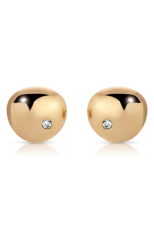Ettika Polished Pebble Cubic Zirconia Stud Earrings in Gold at Nordstrom | Nordstrom