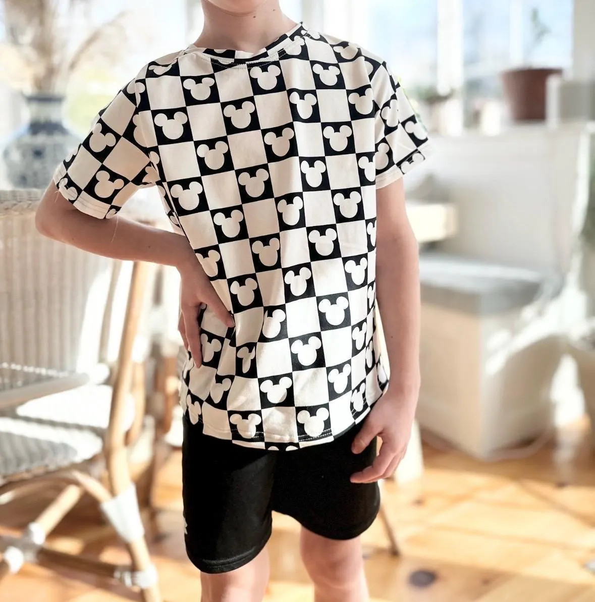 Kids Checkered Mouse T-shirt, Disney Monochrome Check Tee, Disney Vacation Tee Kids, Disney Trip T-shirt, Mouse tee, Cool Disney Shirts | Etsy (Global)