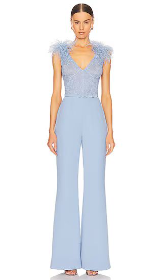 Sleevesless Lace Jumpsuit in Light Blue | Revolve Clothing (Global)