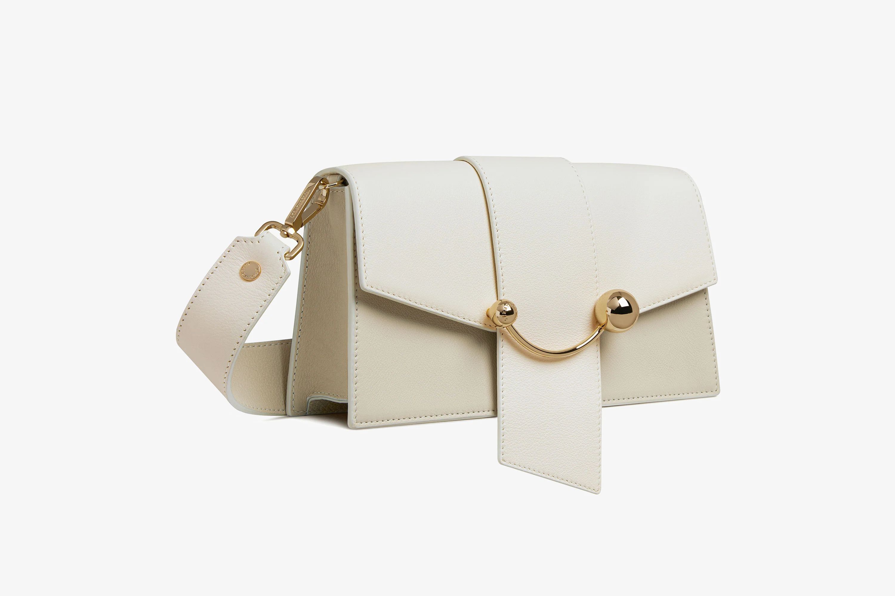 Strathberry - Mini Crescent - Leather Mini Shoulder Bag - Cream | Strathberry | Strathberry