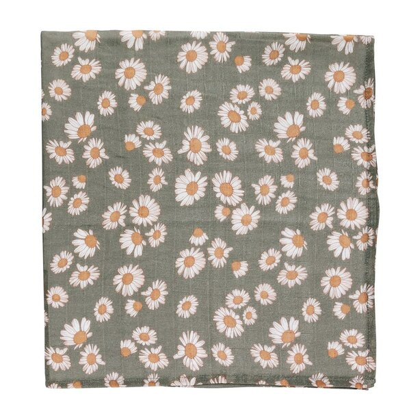 Muslin Swaddle Daisy, Sage Green | Indigo (CA)
