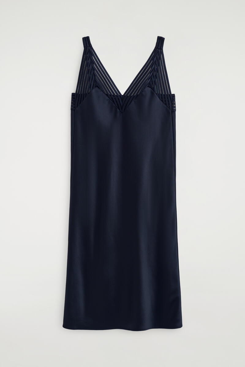 Open-Stitch Satin Slip Dress | COS (US)