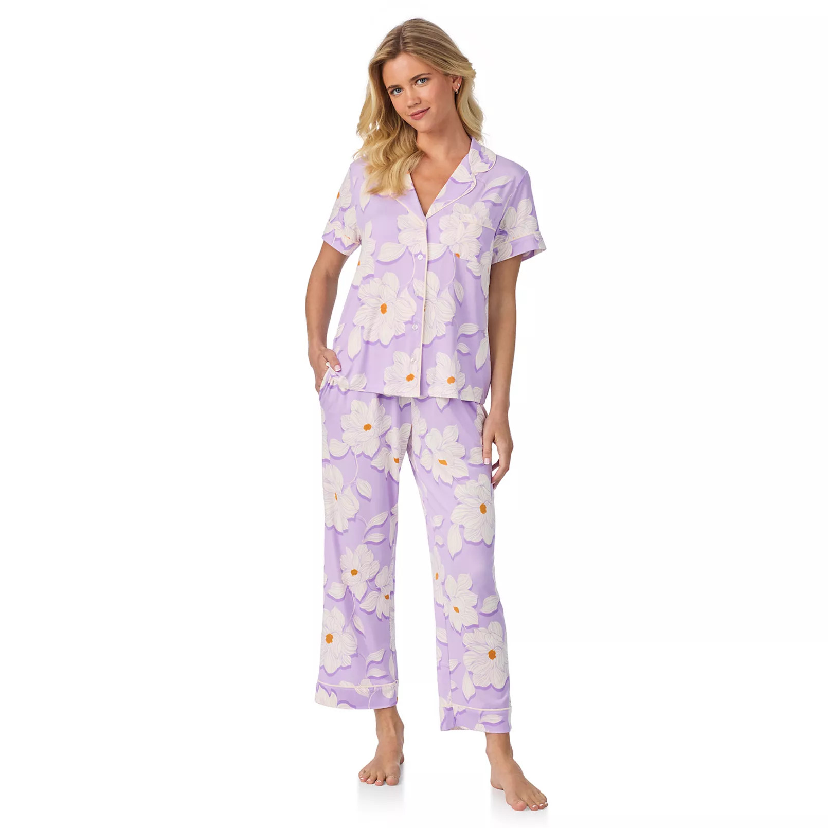 Women's Draper James Cozy Short Sleeve Notch Pajama Top & Pajama Bottoms Set | Kohl's