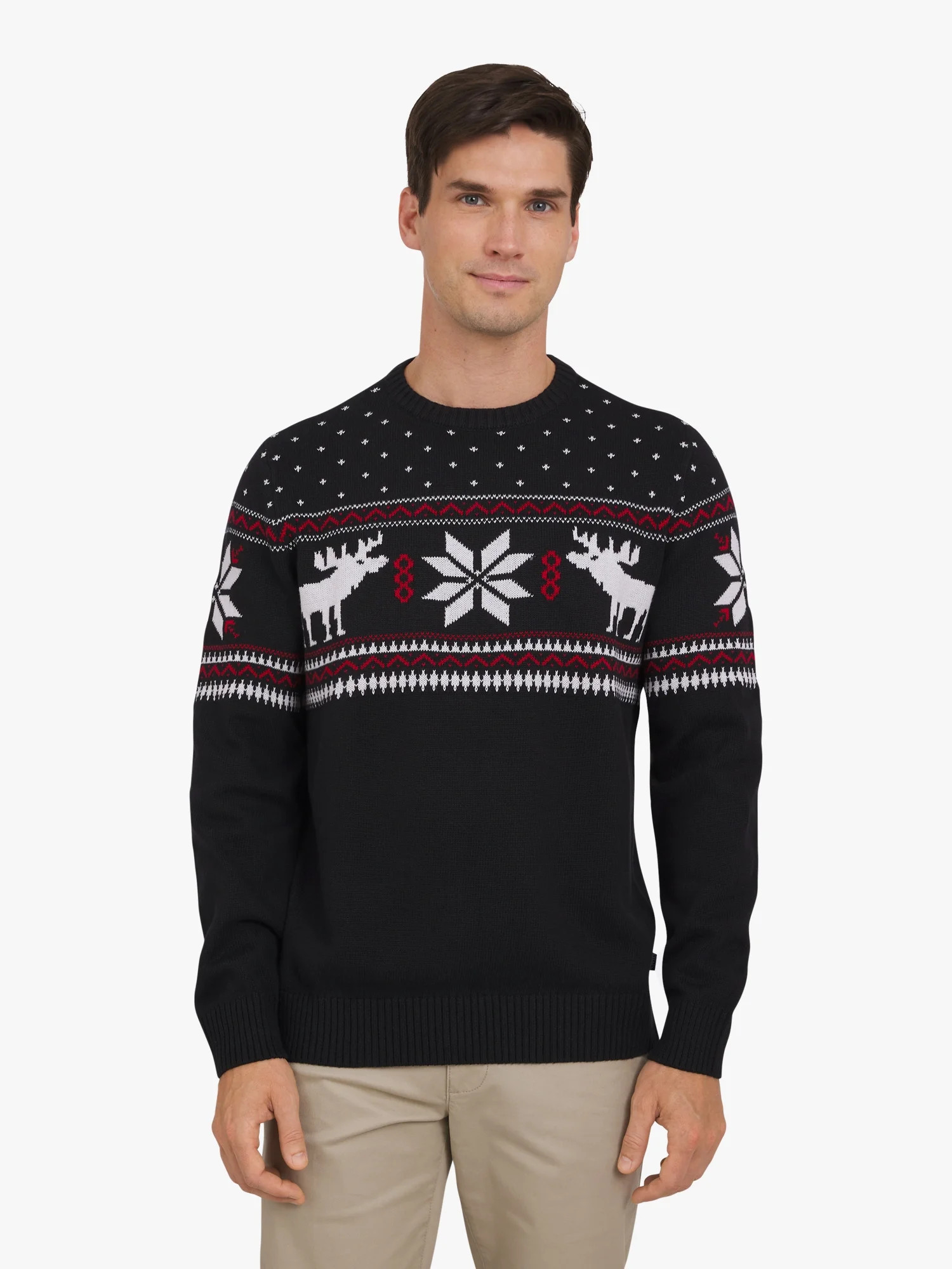 Chaps Men's & Big Men's Cotton Holiday Fairisle Crewneck Sweater, Sizes S-3XL | Walmart (US)